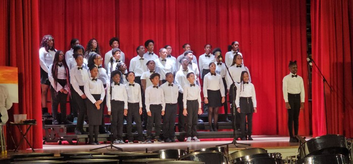 The Meyer Levin Chorus performed at the school’s Black History Month Showcase, “Every Voice.”