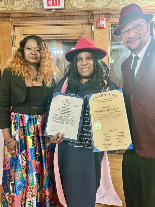 From left, Pastor Phyllis Ramey, Lady Ira Lewis, and Dr. Sidney Ramey, after a recent Sidney Ramey Films Presents Double Feature in Newark, New Jersey.