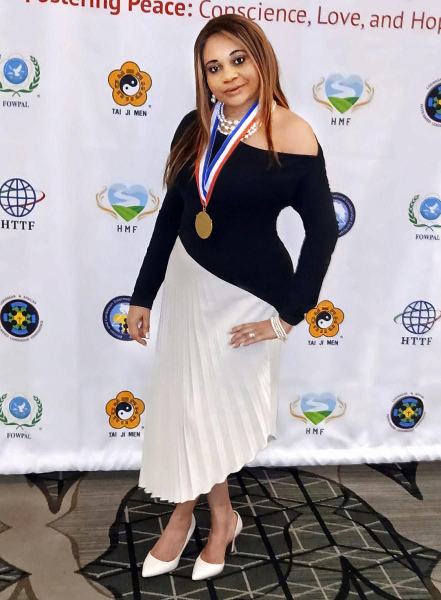 Reverend Marie Berbick after receiving her award.