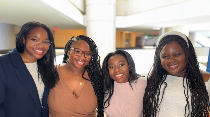 From left, Kayla Sconiers, Brittney Bryanna Burgess, Alexis V. Prescott, and Brianna Garcon are all alumni of the Eastman College of Music at the University of Rochester and the creators of Black Collegiate Musicians (BCM).