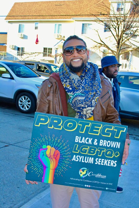 Mohamed Q. Amin, founder and executive director of the Caribbean Equality Project, called on the community to fight against hate and racism during a Unity Rally in Richmond Hill, Queens.