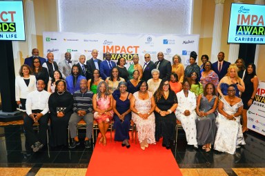 The 2025 Caribbean Impact honorees at the gala held at Terrace on the Park, Queens.