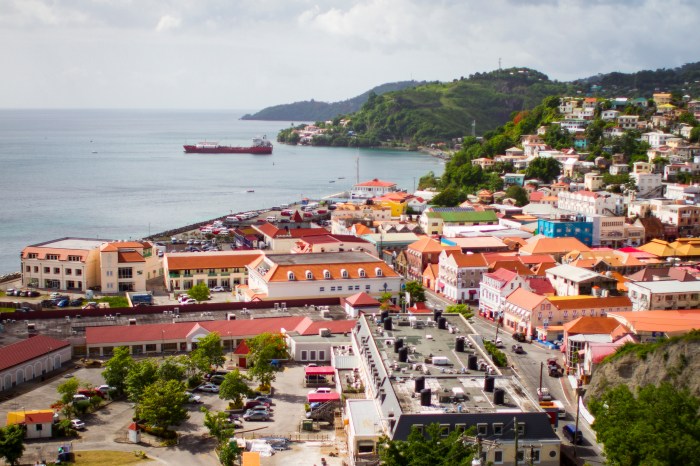 Colorful buildings in the capital St. George, Grenada. The Chinese has funded several projects in Grenada including low income housing and upgrading the Maurice Bishop International Airport.