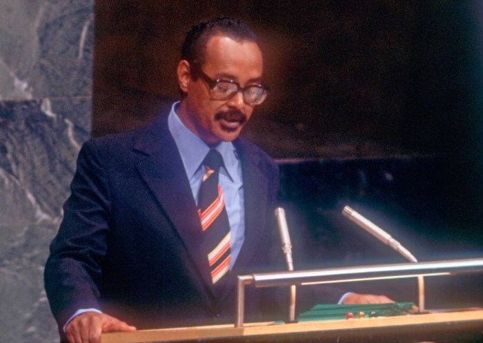 Henck Arron, during his time as the Prime Minister of Suriname.